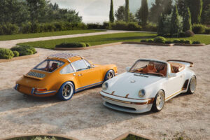 The Porsche 911 Reimagined by Singer Classic in saffron and cobalt blue | Image: Louis Vuitton