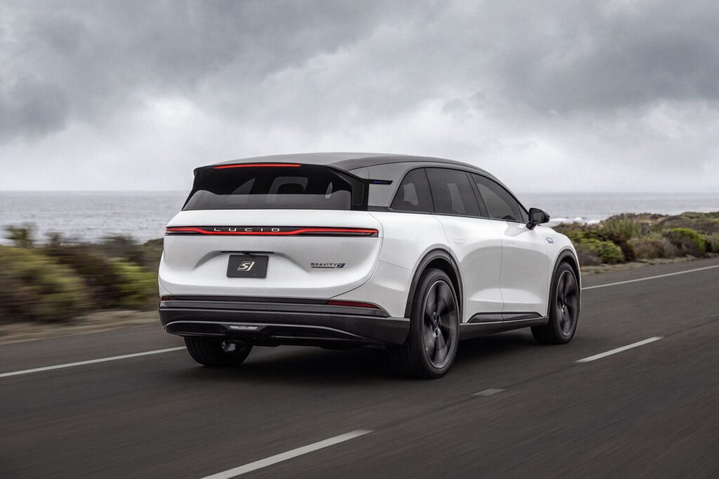 The Lucid Gravity GT-S with its blue exterior accents | Image: Lucid