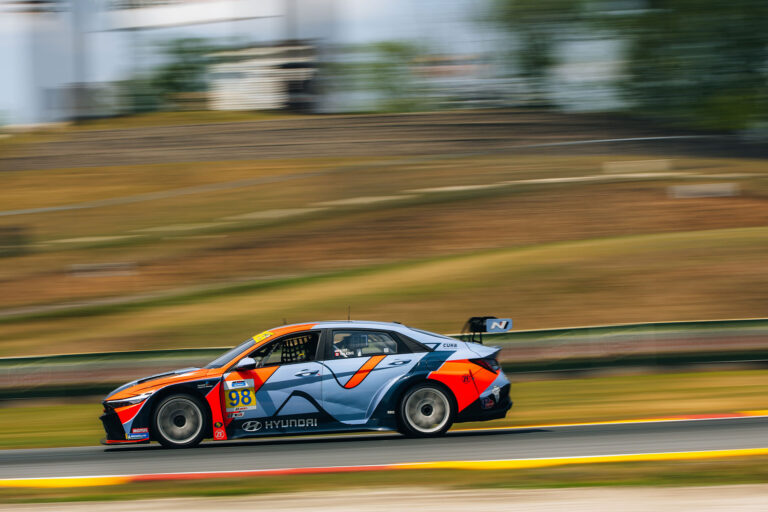 The No. 76 Elantra N TCR of Brown and Dupont after winning at Road America | Image: Bryan Herta Autosport / Ignite Media
