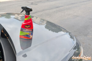 Waterless Wash & Wax on a genuinely dirty hood | Image: Jason Siu / Tunerzine